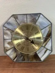 RARE Seth Thomas Stained Glass Wall Quartz Clock Batt. Operated SEALED BRAND NEW