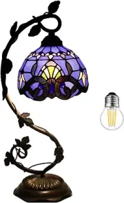 Tiffany-Style 8 Inch Table Lamp Stained Glass Baroque Lampshades Small Bedside L