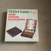 Nunex Vintage 1980 Magnetic Travel Checkers / Chess Set Complete With Manual