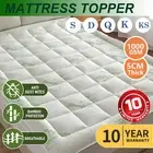 Pillowtop Mattress Topper 1000GSM Bamboo Charcoal Fitted Matress Underlay NEW AU