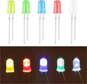(100 Pcs) MCIGICM 5mm LED Light Diodes, LED Circuit Assorted Kit for Science Project Experiment (Multi-Colored - 5 Color)