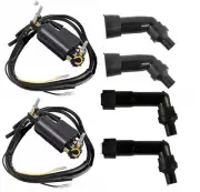 2X Ignition Coils Spark Plug Caps Set Honda CB350F CB400F CB500K CB550F CB550K