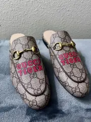Gucci Princetown Tiger Slipper Backless Monogram GG Mule Rare 34.5 (US 4.5)