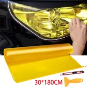180cm Yellow/Amber Headlight Tint Fog Lights Tail light Vinyl Film Stretchable