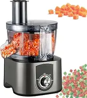 Electric Vegetable Dicer, 600W Commercial Vegetable Chopper Dicer with Dicing Knife Nets and Blade, 5L Automatic Food Processor Fruit Cutting Machine for Carrots Onion Potato Cutter