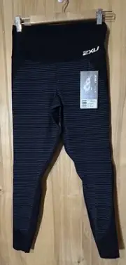 2XU Women's Medium Fitness CompTight Medium Print BLK/OSS WA5384b Ankle