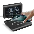 Digital Alarm Clock With Thermometer 15W Wireless Charger For iPhone 16 Samsung