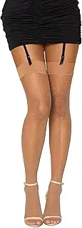 [Dreamgirl] Women's Sheer Thigh High Pantyhose Hosiery Stockings Non-Slip Silicone Lace Top, Stay Up Rose Pattern Lace Band