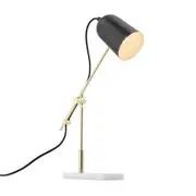 Mercator Blair Gold Arm with White Marble Table Lamp