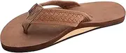 [Rainbow Sandals] Mens The Bentley Luxury Leather - Single Layer Arch Hand Woven Strap