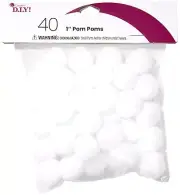 Pom-Poms 1" 40/Pkg White