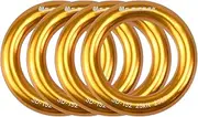 S.E.PEAK 25kN Aluminum Rappel Ring, Perfect Tension O-Ring, Connection Ring for Rock Climbing, Arborist, Hammock, Rescue, Slackline, Gold/Blue