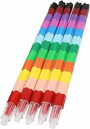 GARIOUANS 5pcs Colorful Buildable Crayons for Boy Girl Creative Stacking Crayon Colors for Imagination and Learning Safe for Boy Girl Parties and Activities
