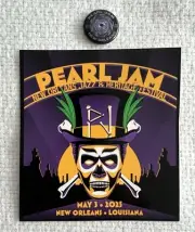PEARL JAM STICKER PIN SET NEW ORLEANS JAZZFEST 5/3/2025 EVENT BUTTON LOUISIANA