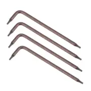 T6 Tamper Proof Torx Star Key Bit Wrench, L-Shape 2.68" Long Arm, S2 Steel 4 pcs