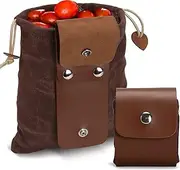 TOBWOLF Foldable Waterproof Leather Belt Bag with Drawstring - Brown