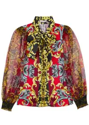 Alice + Olivia Brently Printed Satin Blouse - Multicoloured - M (UK 12 / M) M (UK 12 / M)