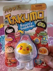 Takumo Bouncy Bobbler Toy Maneki Neko Kitty White JA-RU #4662 w/adhesive feet