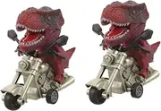 Ciieeo 2pcs Animal Inertia Motorbike Model Kids Motorbike Toy Reusable Plastic Funny Dinosaur Bike Tabletop Adornment