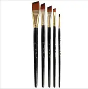 5pcs/set Nylon Hair Oil Paint Brush Set Round Filbert Angel Flat Brush Acrylic DIY Watercolor Pen for Artists Painters Beginners