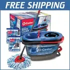 RinseClean Spin Mop & Bucket with Extra Mop Heads - Effortless Corner Cleaning