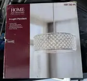 3 Light Chrome Convertible Semi Flushmount / Light Fixture Pendant Frosted Shade