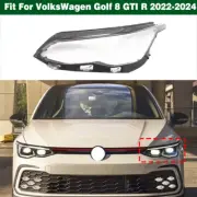 Left Headlight Lampshade Clear Lens Cover + Gule For VW Golf 8 GTI R 2022-2024 (for: Volkswagen)