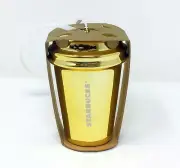 NEW 2012 Starbucks Holiday Christmas Ceramic Ornament GOLD TO-GO CUP
