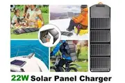 Premium 22W IPX4 Waterproof HIGH EFFICIENCY Folding Solar Panel Camping Charger