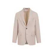 [Dunhill] Dunhill-Brown Biscuit Wool Convertible Jacket-Uomo 50 IT