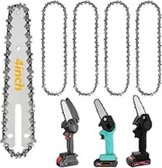 4 x Chainsaw Chain, Saw Chain, 4/6/8 Inch Mini Steel Chains, Electric Chainsaw Accessories, Chainsaw Replacement with All 4/6/8 Inch Mini Chainsaws, Carpentry and Landscaping (4 Inches)