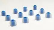 12 BLUE/White Round Spare Kit Ear Buds Gels for PLANTRONICS Backbeat Go2 Go3