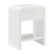 Design Square Tynan Open Shelf Nightstand Bedside Table 1-Drawer White