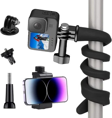 Gooseneck Flexible Camera Mount Compatible with GoPro Hero 13/12/11/10/9/AKASO E