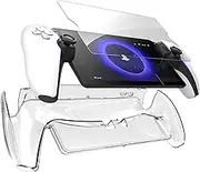 Encased Clear Case with Screen Protector for Playstation Portal Remote Player, Protective Clear Cover with Tempered Glass Display Guard (Accessories Bundle)