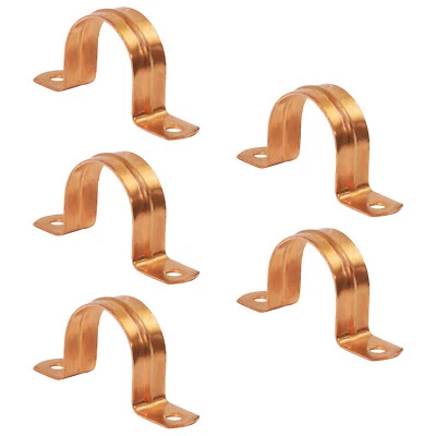 1/8"-2" in Two Hole Copper Fitting Tube Strap Pipe Plumbing Pack of 5 Free Ship