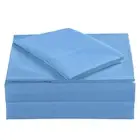 Queen Size Percale Bed Sheets, 200 Thread Count Cotton Polyester Blend Sheet ...