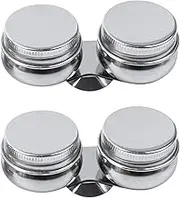 AUEAR, 2 Pack Stainless Steel Oil Painting Double Palette Cup with Screw Lid Dipper Palette Cup with Clip for Watercolor Gouache Acrylic