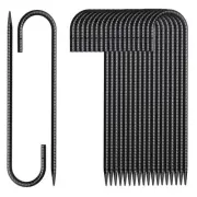 Rebar Stakes 12 Inch 20 Pack J Hook Ground Stakes Heavy Duty Chain Link Fence...
