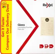 25 x Rexel A4 Gloss Laminating Pouches Clear 2 x 75 Micron Sheets