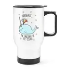 Narwhals The Unicorns Of The Ocean Travel Mug Cup With Handle - Funny Thermal