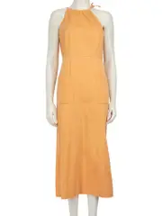 Orange Sleeveless Midi Dress