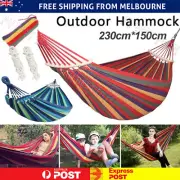 Outdoor Double Hammock Bed Swinging Camping Hanging Tree Strap Hook AUS
