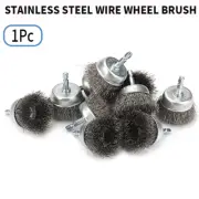 1Pc 50mm Stainless Steel Wire Cup Brush Set 1/4" Hex Shank 2'' For Rotary Tool
