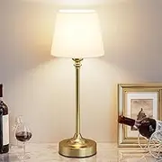 Cordless Table Lamp Rechargeable Gold - 1 Pack Brass 4000mAH Battery Operated Lamp for Decor, 3000K Stepless Dimming Touch Control Wireless Lamp for Bedroom, Dining Table, Counter, Living Room
