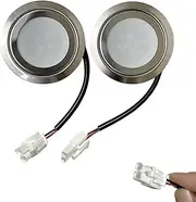 YFcaiheng 2-Piece 12V DC 1.5W Undercabinet Cooker Hood Light 60mm Hole Range Hood Bulb Light Smoke Vent Light Replace 20W Halogen Bulb (Color : White, Size : with EL Connector)