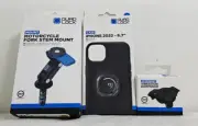 QUAD LOCK KIT APPLE iPHONE 14+ Case, Dampener, Fork Stem Mount *EXPRESS*