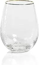Zodax ni Hammered Glassware with Gold Rims - Set of 4 (All Purpose)