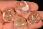 4 *RUTILATED QUARTZ* Tumbled Stones 29.6g Rutile Healing Crystals Cleanse energy