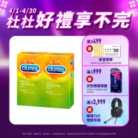 在飛比找Yahoo奇摩購物中心優惠-【Durex杜蕾斯】 螺紋裝保險套12入x2盒（共24入）